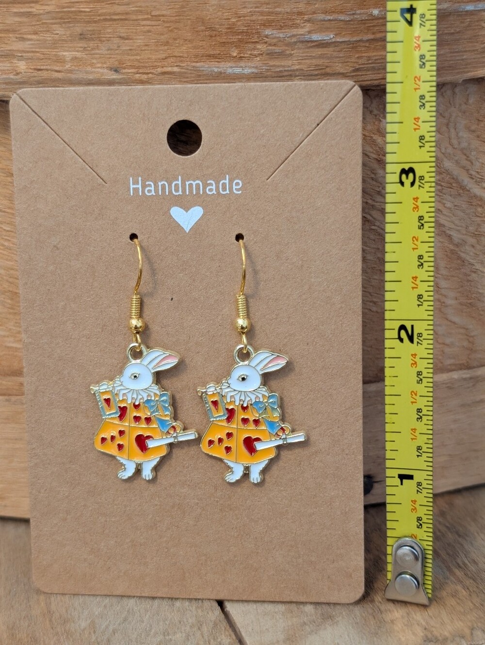 Disney's Alice In Wonderland Enamel Metal Earrings NEW